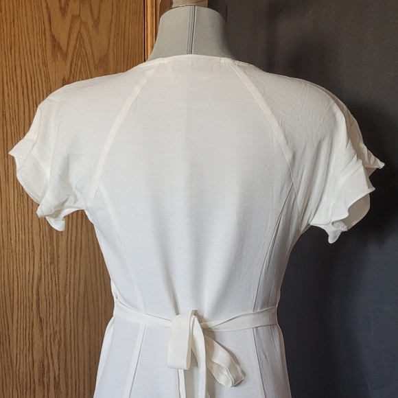Size 3 Cream Smart Set Button up Dress - Picture 2 of 6